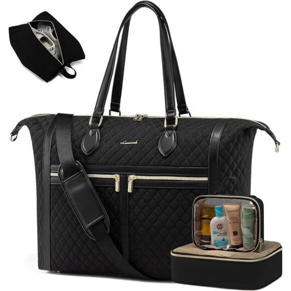 Duffle Bag With Shoes Compartment, Black - Picture 1 of 6